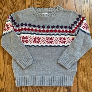 Cozy Gray Nordic Pattern Kids Sweater